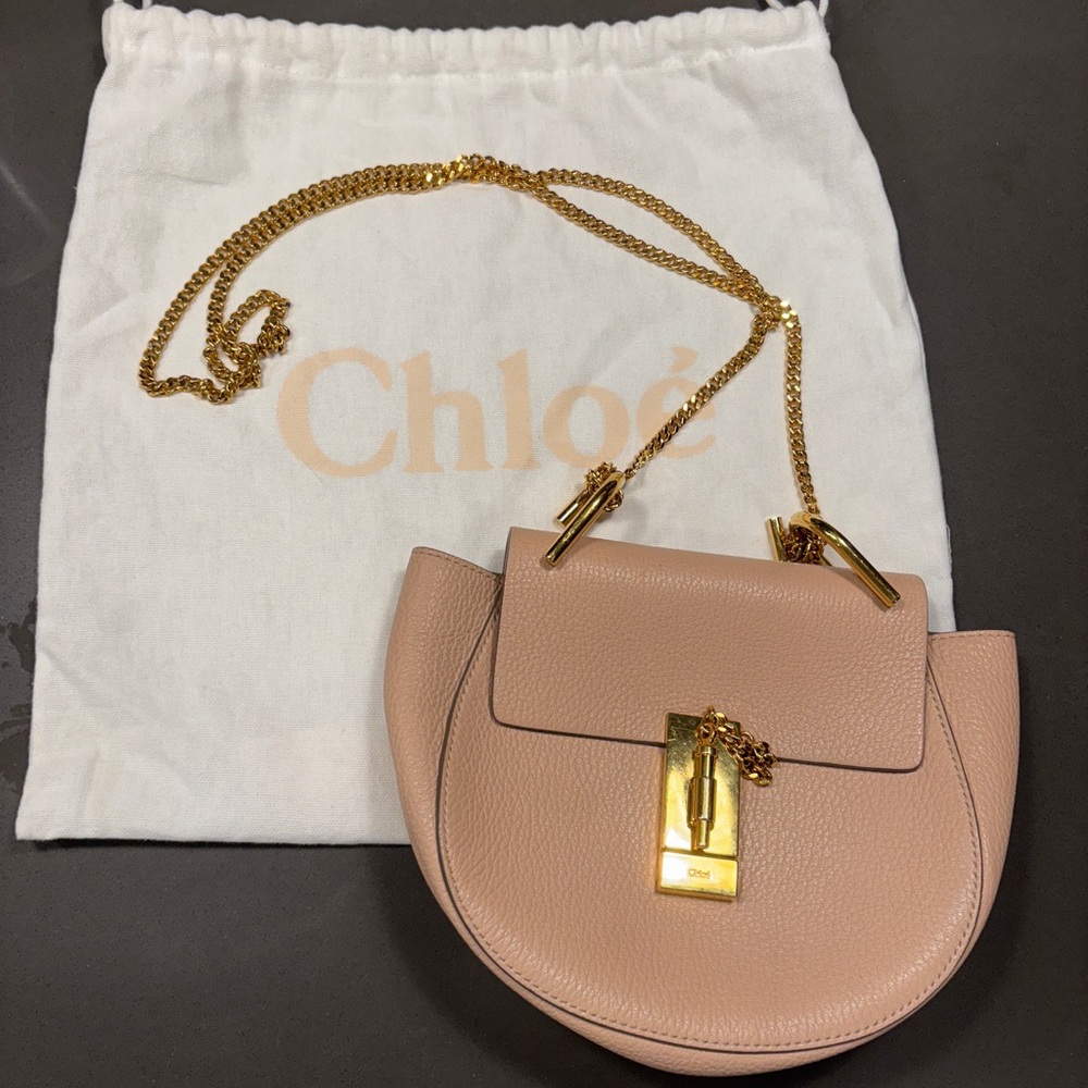 Chloe Drew Mini Crossbody Bag - Cement Pink